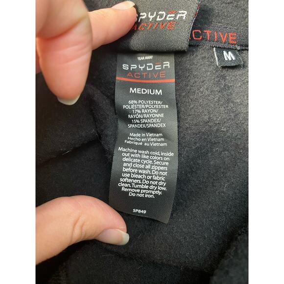 Spyder Women’s Black Athletic Jacket Size M Gym Casual Fall Winter Hiking - Picture 6 of 8